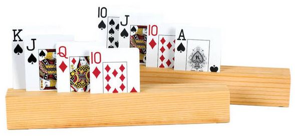 Playing Card Holder: 9 Inch Wood Rack Style - Set of 2 main image